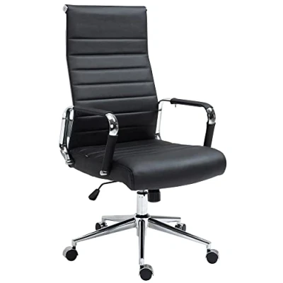 Image de CLP Chaise De Bureau Kolumbus en Véritable Cuir I Fauteuil Réglable Hauteur Pivotant Piètement Mécanisme A Bascule Intégré, Couleur:Noir