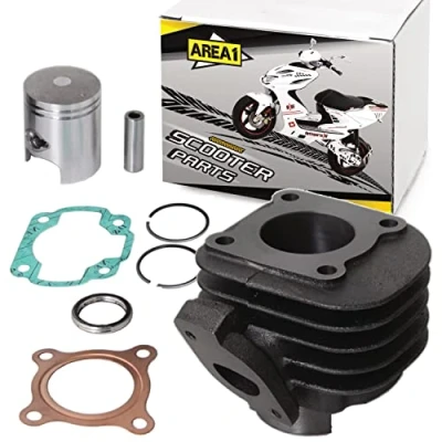 Image de Jeu de cylindres rechange Area1 50cc horizontal 2T refroidi par air, compatible avec Neos Jog, Ovetto Mach G, Motowell Crogen Magnet Italjet