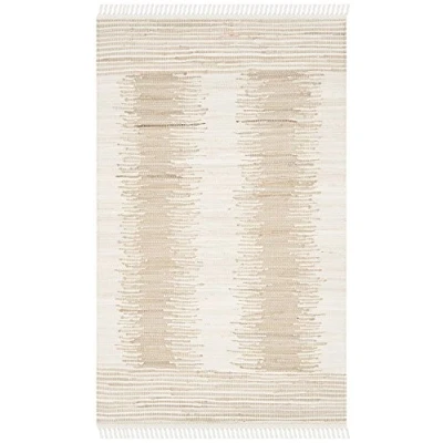 Image de SAFAVIEH Grand Tapis de Salon rectangulaire pour Une Utilisation en intérieur, Coton, Beige, 90 X 150 cm
