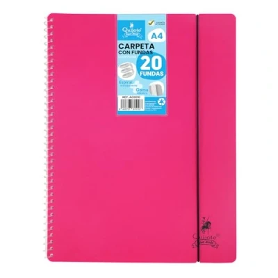 Image de FLEXIBLE SPIRAL CLASSEUR STARPLAST Organisateurs, avec 20 pochettes, transparent uni, A4, couvercle en plastique résistant. Bureau, école, usage personnel couleur ROSE.