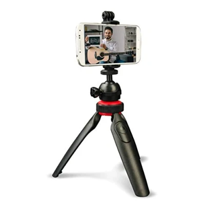 Image de DigiPower TP ACT5 Trépied télécommande Bluetooth Amovible Compatible avec téléphones Portables, caméras d&#039;action et appareils Photo Reflex numériques Noir