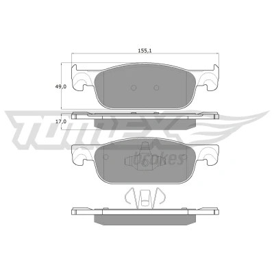 Image de TOMEX brakes TX 18 32 Jeu de plaquettes frein Essieu avant non préparé pour indicateur d&#039;usure RENAULT: CLIO 4, 4 Kasten, IV Break