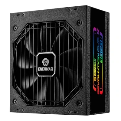 Image de ENERMAX Revolution D.F. X ARGB ATX3.0 PCI e 5.0 Compact Gaming&amp;Streaming PC Power Supply 1650W 80Plus Gold (Full Modular, 2X 12VHPWR, Semi fanless), ERT1650EWT, Noir