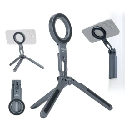 Image de Arnarkok j support de trépied pour téléphone portable avec 2 chaussures froides et port Arca, adaptateur en métal à 360 iPhone, portable, bureau,