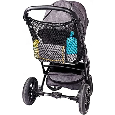 Image de Diago Filet à provisions universel XL pour poussettes/poussettes jumelles/fermeture par simple clic/réseau de poussettes extra large