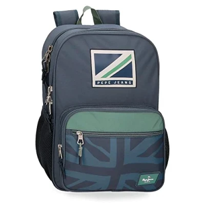 Image de Pepe Jeans Tom Sac à Dos Scolaire Double Compartiment Bleu 30x40x13 cms Polyester 15,6L