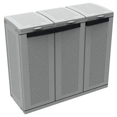 Image de Terry Ecocab 3, Conteneur pour Tri Sélectif Intérieur et Extérieur, 3 Compartiments Séparés