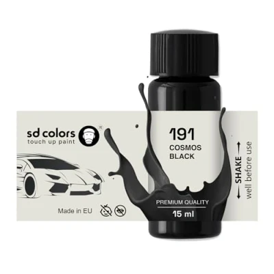Image de SD COLORS Cosmos Black 191/9191 Peinture de retouche 15 ML pour réparer les rayures et éclats Code couleur Noir