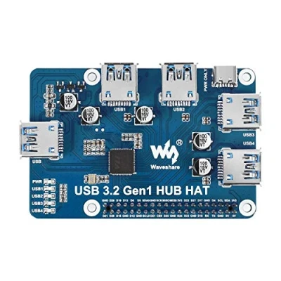 Image de USB 3.2 Gen1 HUB Hat for Raspberry Pi with 4X Ports, Driver Free Compatible 3.0/2.0/1.1