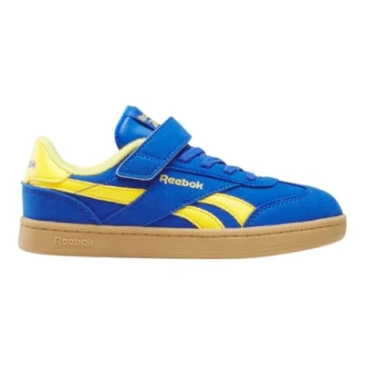 Image de Reebok Classic Smash EDGE Unisex Baskets basses pour enfants, Taille: 27, Optimumblue/goldenhaze/rgum Matière synthétique