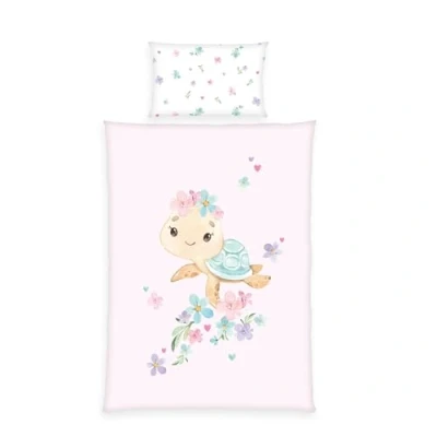 Image de Herding babybest Parure de Lit Little Turtle, Taie d&#039;oreiller 40 x 60 cm Avec rabat, housse couette 100 135 cm, fermeture éclair, 100% coton/renforcé