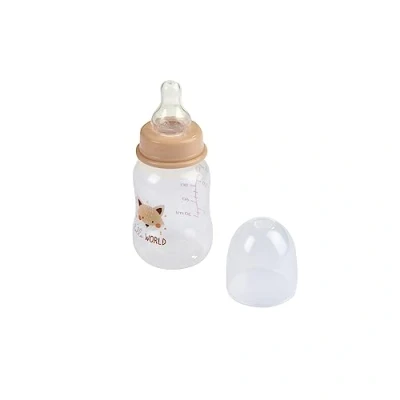 Image de Bébé Douceur, Biberon Col Etroit avec Tétine Débit Variable Silicone 125Ml Renard Foret