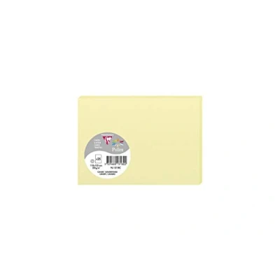 Image de Clairefontaine 1318C Paquet de 25 Cartes Simples Format C6 11x15,5cm 210g/m² Coloris Canari Cartons d&#039;Invitation Evènements et Correspondance Gamme Pollen Papier Premium Lisse