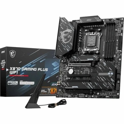 Image de MSI Carte mère WiFi X870 Gaming Plus, ATX Prend en Charge Les processeurs AMD Ryzen 9000/8000/7000, AM5 14+2+1 Duet Rail System, DDR5 8200+MT/s (OC), PCIe 5.0 x16 &amp; 4.0 x16, M.2 Gen5, Wi FI 7, 5. G