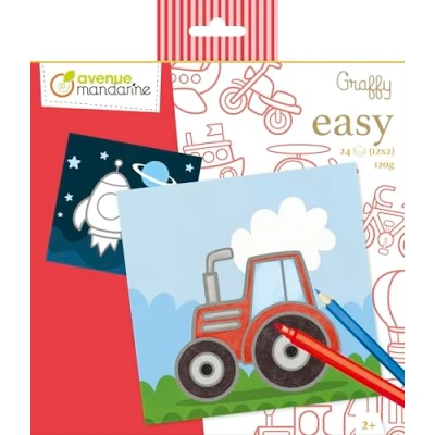 Image de AVENUE MANDARINE GY140C Un Carnet de Coloriage Graffy Easy 24 pages 20x20 cm À partir 2 ans Moyens transport