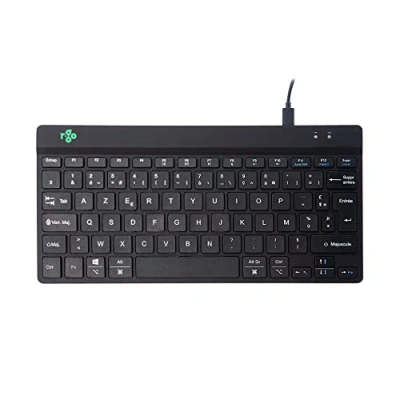 Image de R Go Tools compact Break clavier ergonomique , avec logiciel de pause,AZERTY (FR), Filaire, noir Neuf
