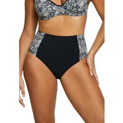 Image de SANS COMPLEXE, Maillot de Bain, Culotte Taille Haute, Modèle at The World&#039;s End, Imprimé Animal Noir, 50