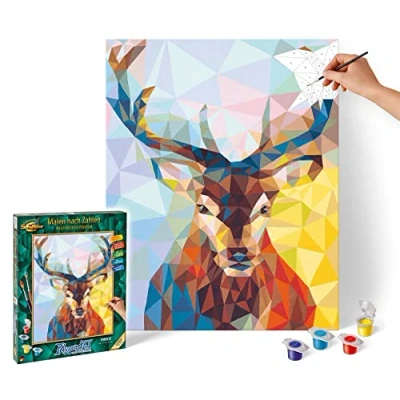 Image de Schipper 609460737 Polygon Art Stag Tableau à Dessin Taille 40 x 50 cm