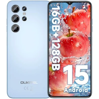 Image de OUKITEL C1 Smartphone Pas Cher Android 15, 16(4+12)Go +128Go(TF 1TB) Telephone Portable Cher, 6.52&quot; HD+ Écran, 5150mAh Telephone, 13MP+5MP Téléphone Gaming, Triple 4G SIM/GPS/Fingerprint/OTG/3.5mm