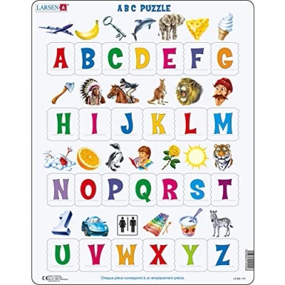Image de Larsen LS826 Apprendre l&#039;alphabet: 26 Lettres majuscules, édition Français, Puzzle Cadre avec de pièces