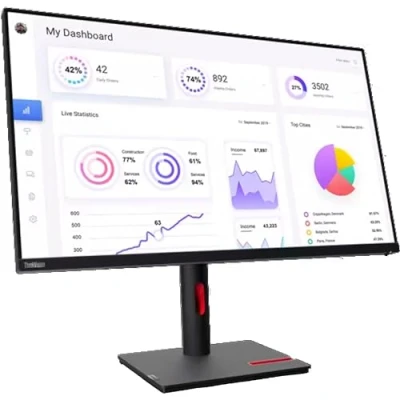 Image de Lenovo ThinkVision T32p 30 80 cm (31.5 ) LED Monitor 3840 x 2160 Pixel 4K Ultra HD Schwarz [Energieklasse F] (63D2GAT1EU) Neuf