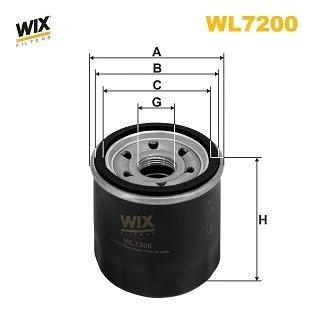 Image de WIX FILTERS WL7200 Filtre à huile M20x1.5 avec un clapet de non retour vissé RENAULT: CLIO 3, SCENIC Megane 4, NISSAN: Qashqai / Qashqai+2 I