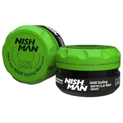 Image de Nishman Haar Styling Matte Wax 150ML Tenue Durable, Forte et Fini Mat Cire Capillaire Parfaite pour Style Texture