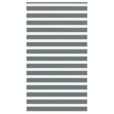 Image de vidaXL Store zèbre Gris foncé Largeur du Tissu 130,9 cm Polyester, à Enrouleur zébré, zébré pour fenêtre, vitre