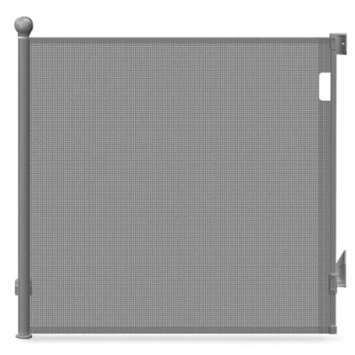 Image de VOUNOT Barrière de Sécurité Rétractable 0 à 180cm pour Enfant et Chiens Filet Protection Extensible Opération Une Main Extérieur Intérieur Porte Escaliers Couloirs Gris