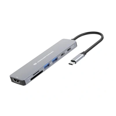 Image de Conceptronic DONN28G station d&#039;accueil Avec fil USB 3.2 Gen 1 (3.1 1) Type C Gris Neuf