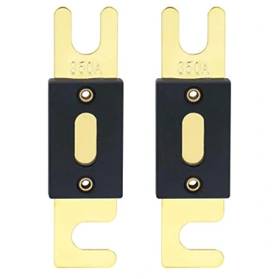 Image de Heschen Anl FUSE 350 Amp pour auto Véhicules Système audio Feuille Doré et Noir Lot de 2