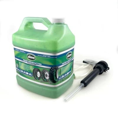Image de Slime SDSB 1G/02 IN, Produit Anti crevaison pour Réparation de Pneu avec Pompe, Convient aux Tracteurs, Camions, Remorques, Véhicules Tout Terrain et Quads, Non Toxique, Écologique, Flacon 3,78 l