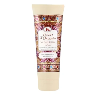 Image de TESORI D&#039;ORIENTE crème de douche « Byzantium », 250 ml, gel aromatique à la rose noire et au labdanum, pour soin du corps, rituel le corps les sens