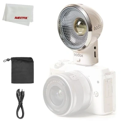 Image de Godox LUX ELF flash rétro CCT 6000 K ± 200 K, temps de recyclage (1/1 étape) 10 C 50 C, 3,6 s, batterie au lithium intégrée, pour appareils photo Canon, Sony, Nikon