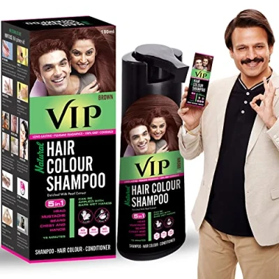 Image de VIP 5 in 1 hair Colour Shampoo base color (180 ml) BROWN