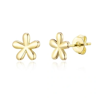 Image de Boucles D&#039;oreilles Tiges Fleur Plaqué Or