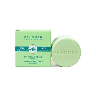 Image de Valquer Laboratorios 2 in 1 solid shampoo repairer (shampoo and conditioner) 95% natural ingredients Damaged hair Vegan Protects repairs 70 Gr