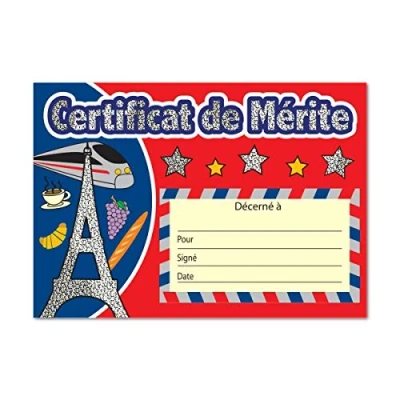 Image de Superstickers Dmc14248 certificat de Merite Sparkling Français