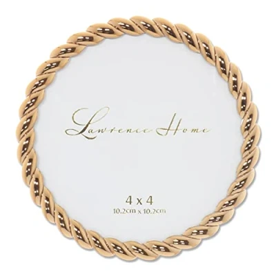 Image de Lawrence Frames Rope Design Cadre en métal rond Doré 4 x