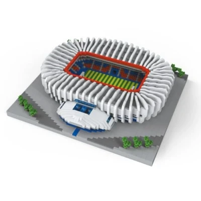 Image de Atomic Building Stade du Parc des Princes à Paris. Modèle Assembler avec Blocs Miniatures. Plus de 3800 pièces