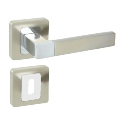 Image de domino ERIS QR M6/M9 Ensemble de poignées porte pour serrure à clé BB Rosace carrée Poignée chambre, bureau, cave et intérieure Ferrures