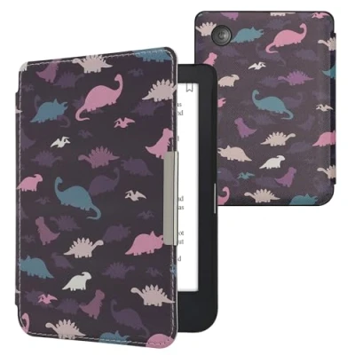 Image de kwmobile Étui Compatible avec Kobo Clara 2E Coque à Rabat magnétique Tablette eReader Similicuir Violet Jaune Bleu