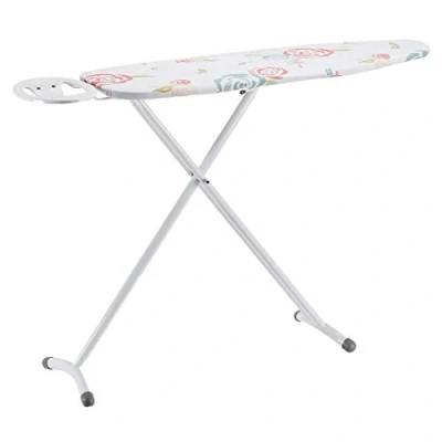 Image de Amazon Basics Planche à repasser avec repose fer ovale, Classica, Petit format, 109 x 35 cm Blanc, À fleur, 131.5 34 87