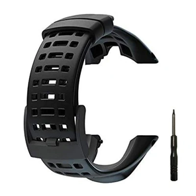 Image de JTMM Bracelet en caoutchouc souple de remplacement for Suunto Ambit 1/2 / 2S 2R 3 sport cycles picots montre étanche qualité supérieure 24 mm Tournevis inclus