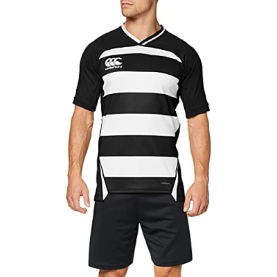 Image de Canterbury Vapodri Evader à Rayures Maillot Rugby Homme Noir/Blanc FR : 2XL (Taille Fabricant 2XL)