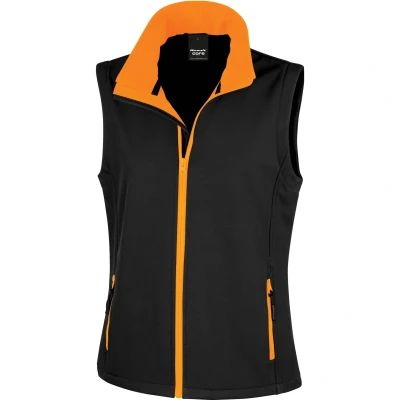 Image de Result R232f Gilet Softshell Imprimable Femme, Noir/Orange, X Small/Size 8