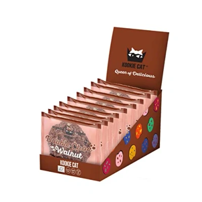 Image de Kookie Cat Cocoa Nibs &amp; Noyer Individuel Biscuits végétaliens emballés individuellement, sans gluten, soja, bio, noix de cajou et avoine 12 X 50g Multipack