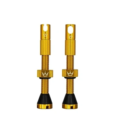 Image de Peaty&#039;s X Chris King MK2 Valves tubeless Presta Clé de Rayon intégrée et Capuchons Retrait du Noyau Valve, Pneu vélo Route Gravier, Compatible avec Insert, Aluminium 42 mm, Doré