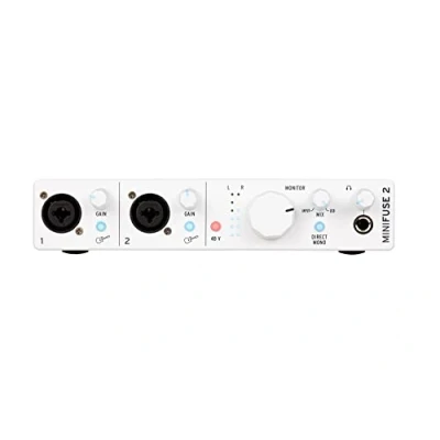Image de Arturia MiniFuse 2 Interface Audio USB Compacte de Qualité Studio pour Production, Podcasting, Guitare, Fournie avec une Suite Logiciels Créatifs Blanc
