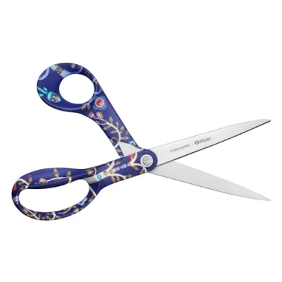 Image de Fiskars Ciseaux X Iittala avec Design Taika, droitiers, longueur 21 cm, lames en acier inoxydable, Taika bleu, dans une boîte chic, 1071493